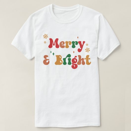 Retro Merry & Bright v2 T-shirt (Design voorkant)