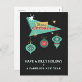 Retro Merry Christmas Billboard Greeting Card Feestdagenkaart (Voorkant / Achterkant)