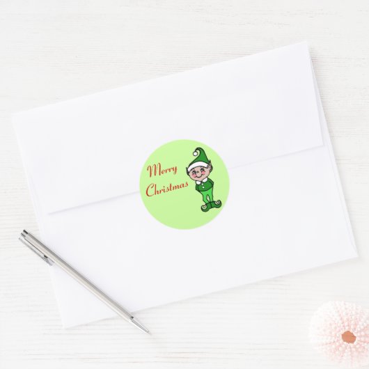 Retro Merry Christmas Elf Stickers (Envelop)
