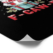 Retro Merry Christmas F-Caw-F Chicken  Poster (Hoek)