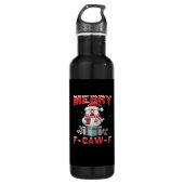 Retro Merry Christmas F-Caw-F Chicken  Waterfles (Voorkant)