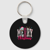 Retro Merry Christmas Family Xmas Christmas Womans Sleutelhanger (Voorkant)