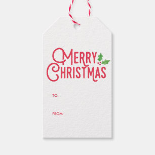 Retro Merry Christmas Gift Labels Cadeaulabel