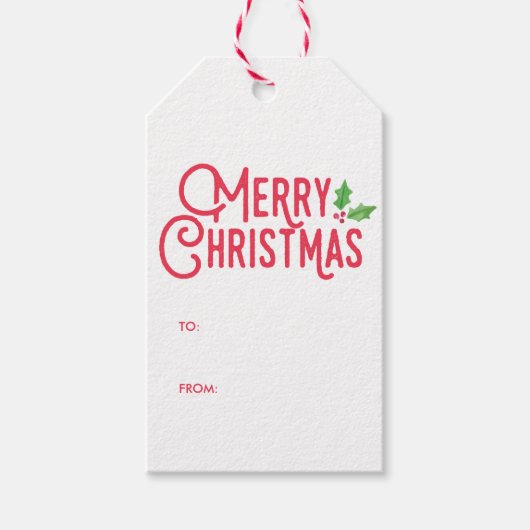 Retro Merry Christmas Gift Labels Cadeaulabel (Voorkant)