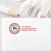 Retro Merry Christmas Greyhound Hond gepersonalise Etiket (Insitu)