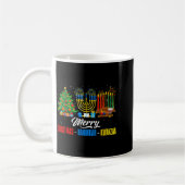 Retro Merry Christmas Hanukkah Kwanzaa Happy Holid Koffiemok (Links)