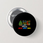 Retro Merry Christmas Hanukkah Kwanzaa Happy Holid Ronde Button 5,7 Cm (Voorkant /achterkant)