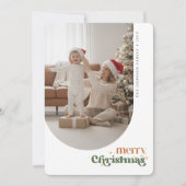 Retro Merry Christmas Happy Family Photo Greeting Feestdagenkaart (Voorkant)
