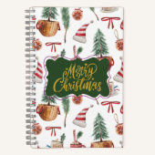 Retro Merry Christmas Journaling Notebooks Notitieboek (Voorkant)
