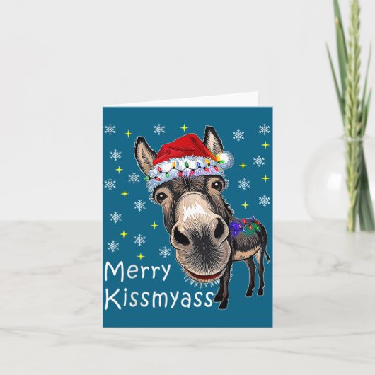 Retro Merry Christmas Light Merry Kissmy Funny  Kaart (Voorkant)
