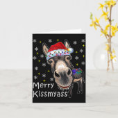 Retro Merry Christmas Light Merry Kissmy Funny  Kaart (Gele Bloem)