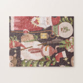 Retro Merry Christmas Pattern - Festive Aesthetic Legpuzzel (Horizontaal)