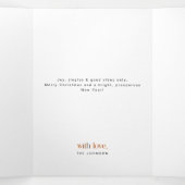 Retro Merry Christmas Photo Trifold Fold Card Drieluik Kaart (Binnenkant midden)