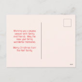 Retro Merry Christmas Postcard Feestdagenkaart (Achterkant)