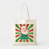 Retro  Merry Christmas Santa Aangepaste naam Tote Bag (Voorkant)