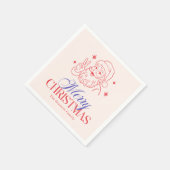 Retro Merry Christmas Santa Servet (Hoek)