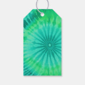 Retro Merry Christmas Stropdas-Dye Blauwgroen Foto Cadeaulabel (Achterkant)