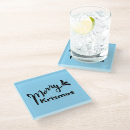 Retro Merry Christmas Style Glazen Onderzetter
