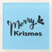 Retro Merry Christmas Style Glazen Onderzetter (Voorkant)