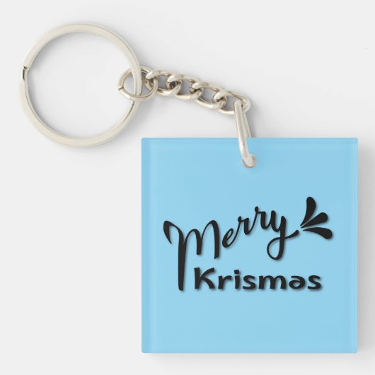 Retro Merry Christmas Style Sleutelhanger (voorkant)