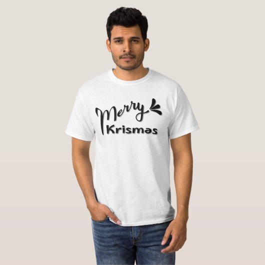 Retro Merry Christmas Style T-shirt (Voorkant volledig)