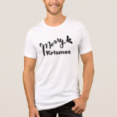 Retro Merry Christmas Style Tri-Blend Shirt (Voorkant)