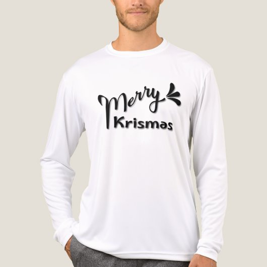 Retro Merry Christmas Style Tri-Blend Shirt (Voorkant volledig)
