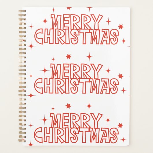 Retro Merry Christmas Typography Planner (Voorkant)