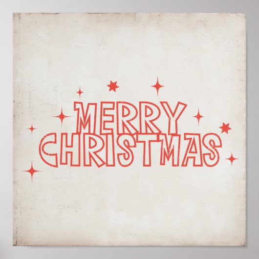 Retro Merry Christmas Typography Poster (Voorkant)
