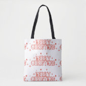 Retro Merry Christmas Typography Tote Bag (Voorkant)