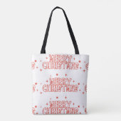 Retro Merry Christmas Typography Tote Bag (Achterkant)