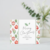 Retro Merry Christmas Waterverf Tree Ornament (Staand voorkant)