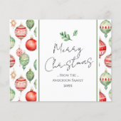 Retro Merry Christmas Waterverf Tree Ornament (Voorkant)