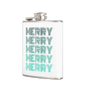 Retro Merry Christmas Wrapped fles Heupfles (Links)
