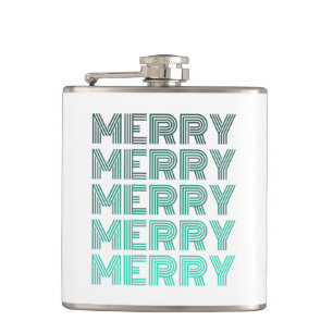 Retro Merry Christmas Wrapped fles Heupfles