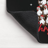 Retro Merry Cluckin Christmas Chicken Tree Boerder Muismat (Hoek)