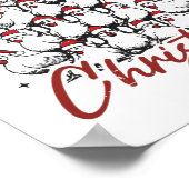 Retro Merry Cluckin Christmas Chicken Tree Boerder Poster (Hoek)