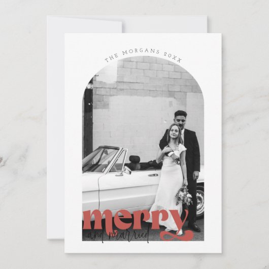 Retro Merry en gehuwde vakantiekaart Kaart (Voorkant)