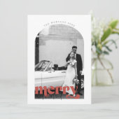 Retro Merry en gehuwde vakantiekaart Kaart (Staand voorkant)