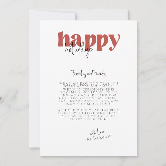 Retro Merry en gehuwde vakantiekaart Kaart (Achterkant)