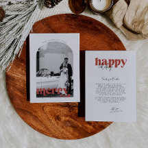 Retro Merry en gehuwde vakantiekaart