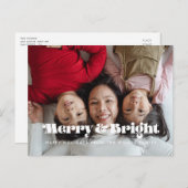  retro Merry en heldere kerstfoto Briefkaart (Voorkant / Achterkant)