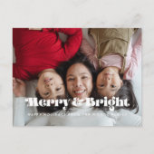 retro Merry en heldere kerstfoto Briefkaart (Voorkant)