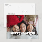  retro Merry en heldere kerstfoto Briefkaart (Voorkant / Achterkant)