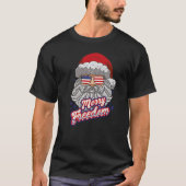 Retro Merry Freedom Kerstkerstkerstkerstmis H T-shirt (Voorkant)