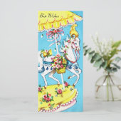 Retro Merry-Go-Round Beste Wens Verjaardag Kaart (Staand voorkant)