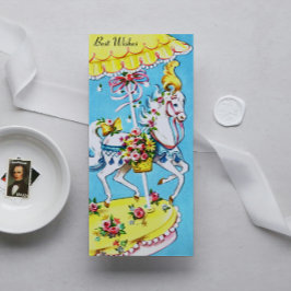 Retro Merry-Go-Round Beste Wens Verjaardag Kaart