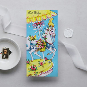 Retro Merry-Go-Round Beste Wens Verjaardag Kaart