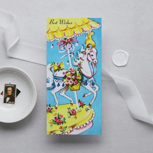 Retro Merry-Go-Round Beste Wens Verjaardag Kaart