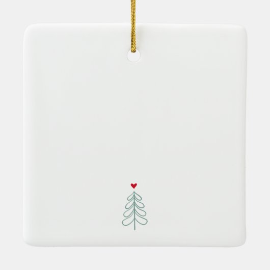 Retro Merry Holly Jolly Christmas Keramisch Ornament (Achterkant)